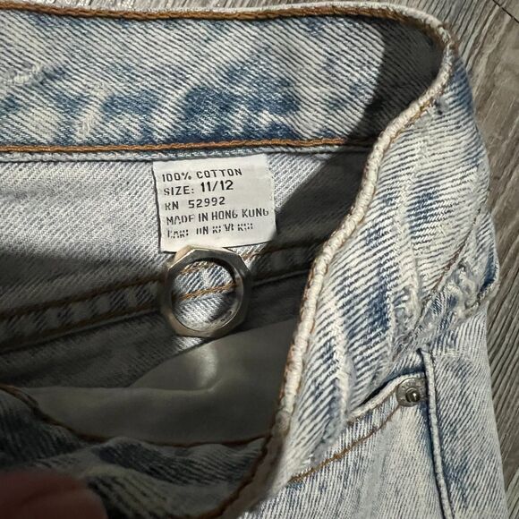 Jordache Basics 90s Acid Wash Jeans 11/12 (27x28.5) Made in Hong Kong - Picture 5 of 10